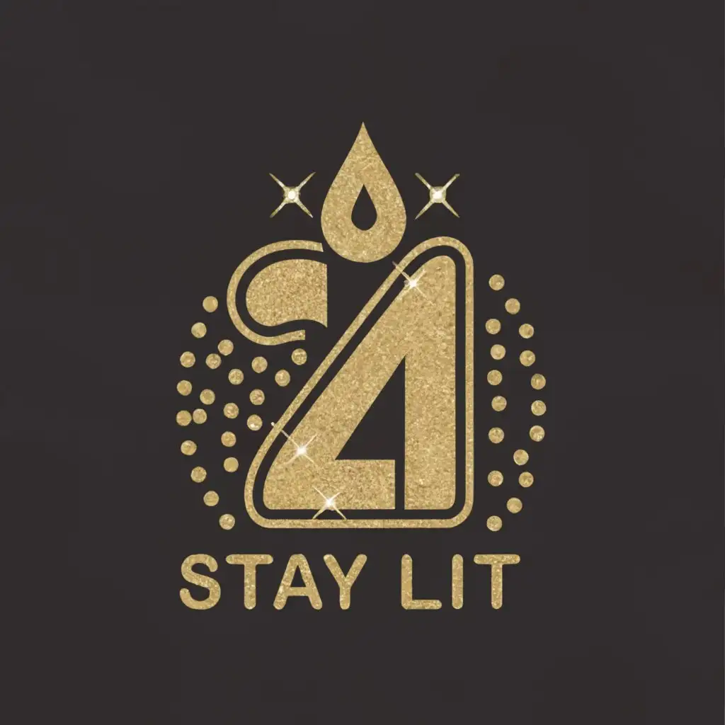 a logo design,with the text "Stay Lit", main symbol:24, glitter candle,Moderate,be used in Retail industry,clear background