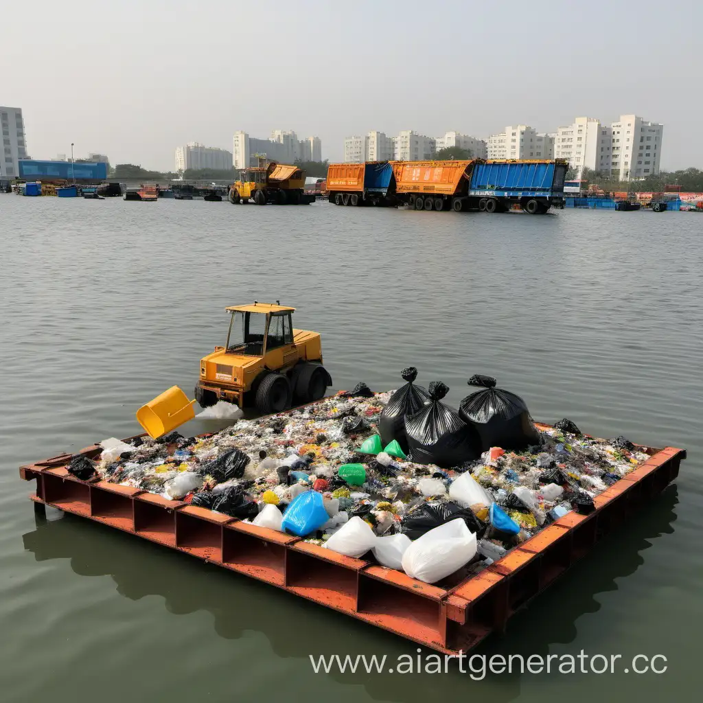 Water-Surface-Garbage-Collection-Platform-Sorting-Debris