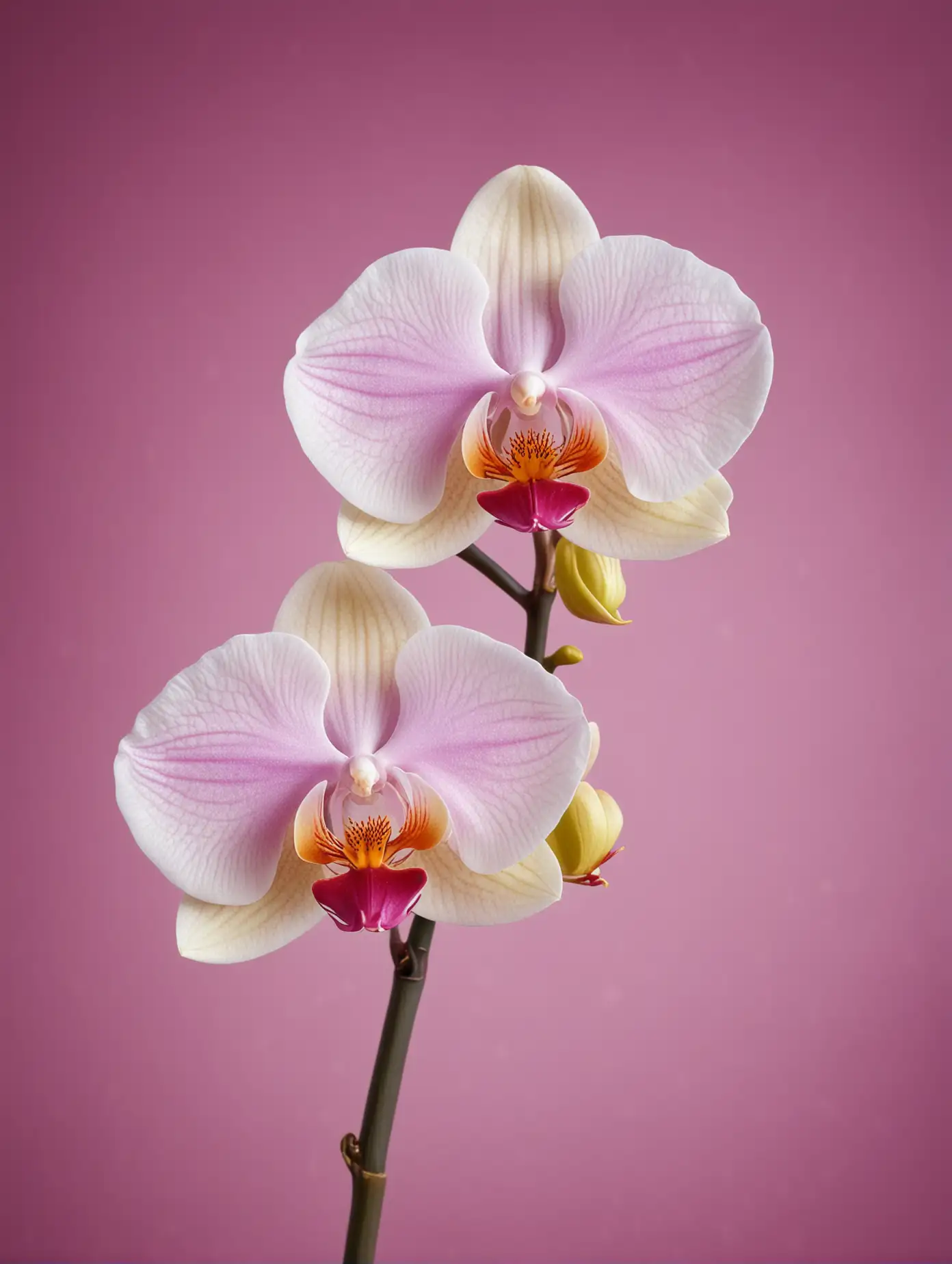 Elegant Orchid Blossom Against Vibrant Background