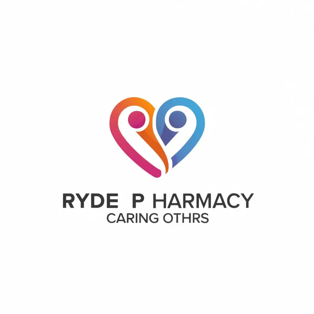 a logo design,with the text "Ryde Pharmacy", main symbol:Caring Others,Minimalistic,clear background
