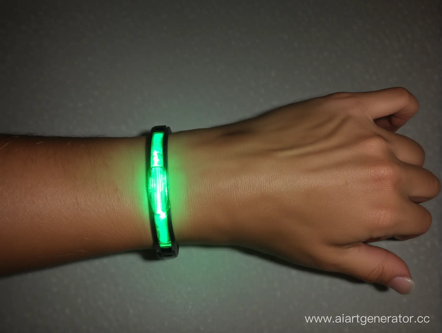 Glowing-Green-Bracelet-on-Wrist