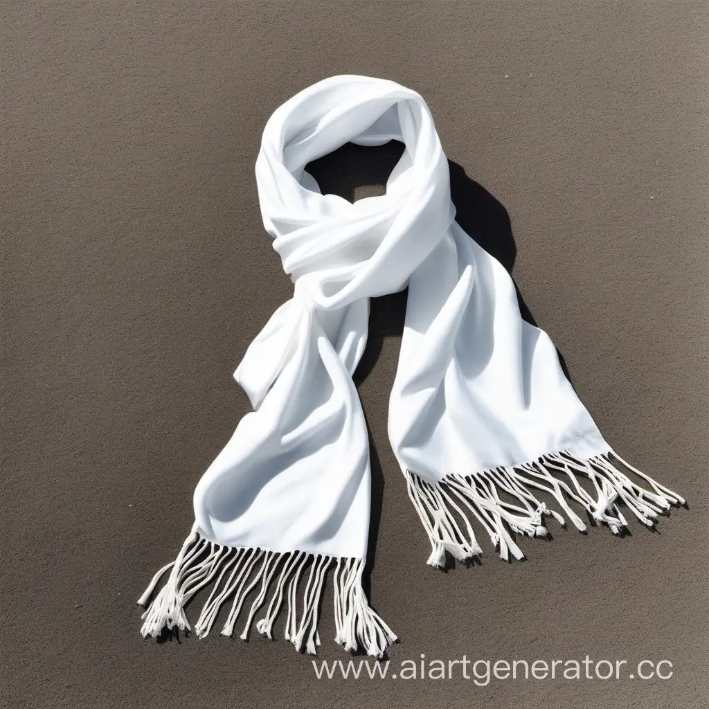 A white scarf on the ground