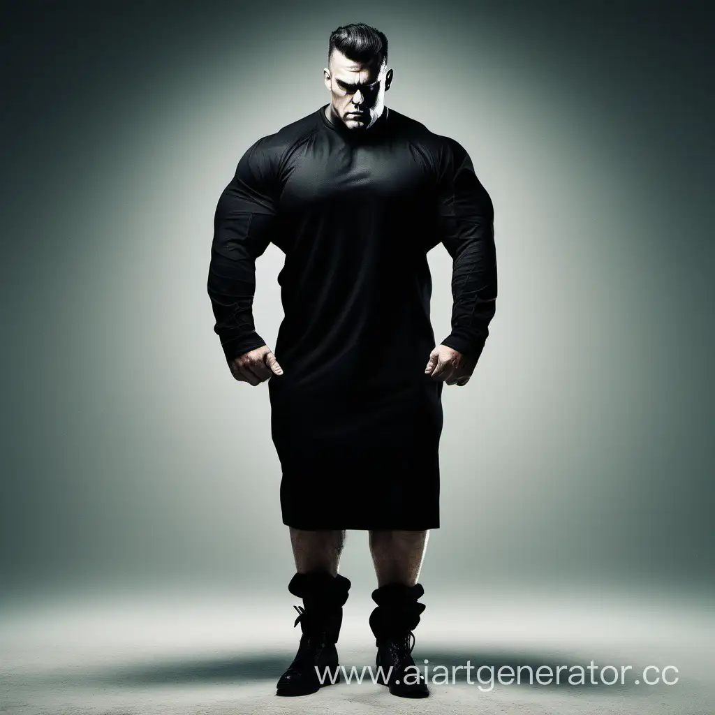 Muscular-Man-in-Dark-Attire-Flexing-Powerfully