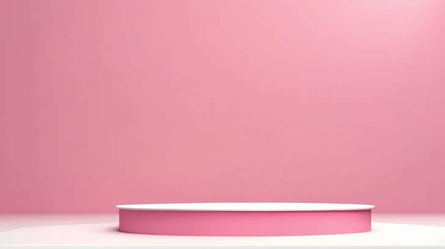 Elegant White and Pink Podium Scene