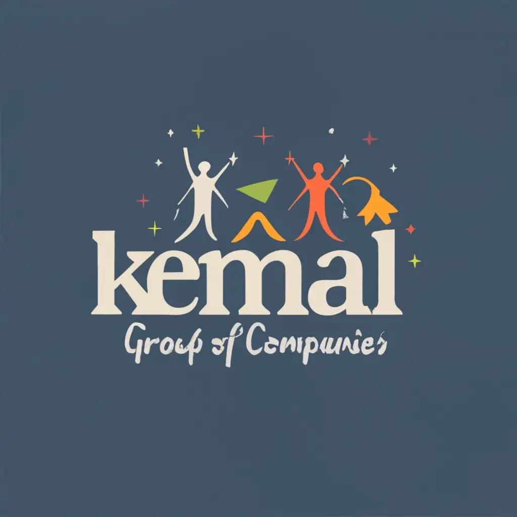 logo, representing my 6 sub companies: Education, consulting, counselling, IT services, marketing and trading., with the text "Kemals Group of Companies", typography, be used in Education industry