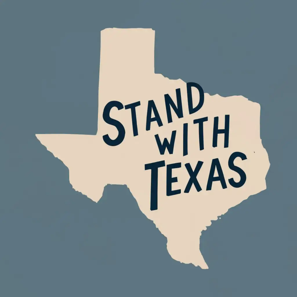 logo, Texas map, with the text "Stand with Texas", typography