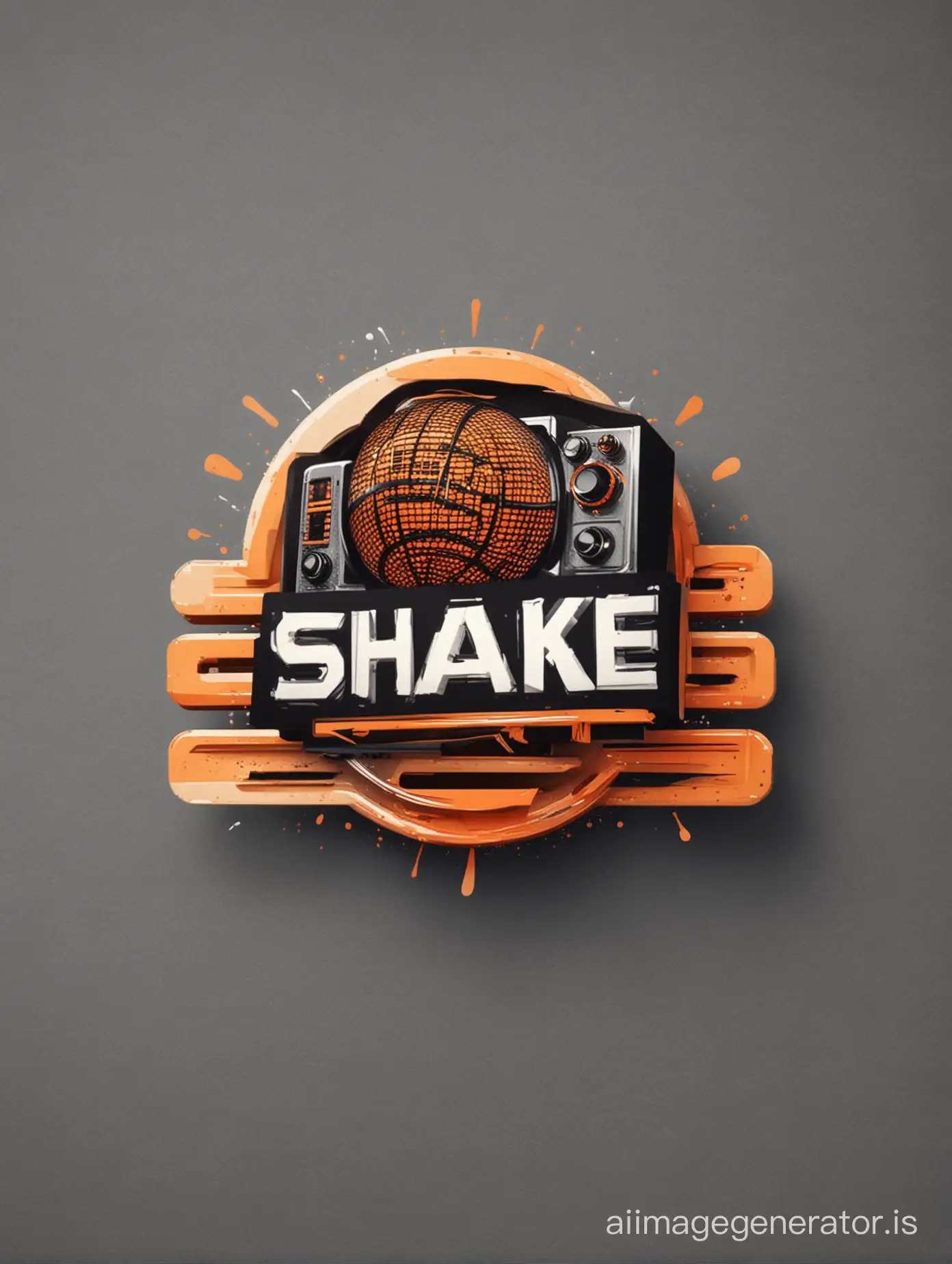 create a simple logo for a radio station called shake-NL on a transparant background