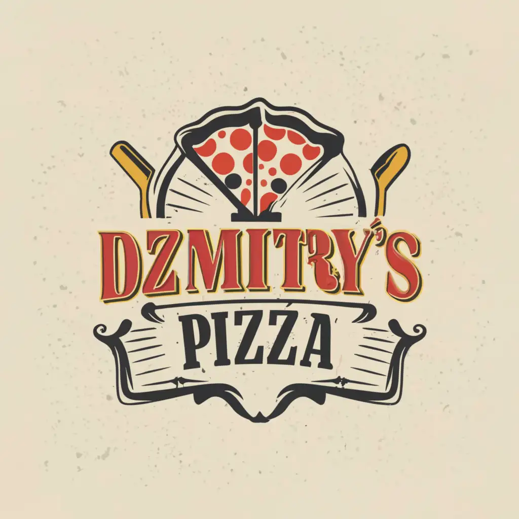 a logo design,with the text "Dzmitry's Pizza", main symbol:QA Approved,Moderate,be used in Restaurant industry,clear background