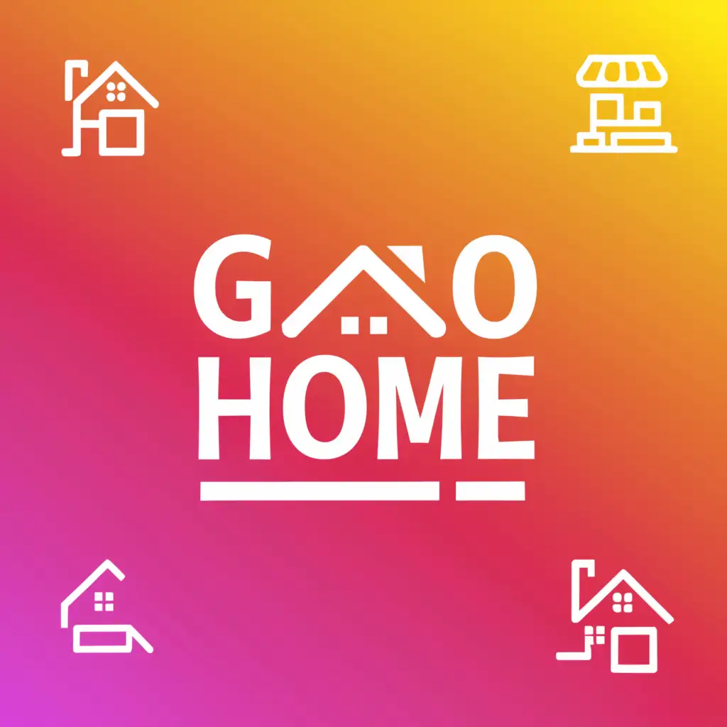 a logo design,with the text "GO HOME", main symbol:crazy，free，home,Moderate,be used in Home Family industry,clear background