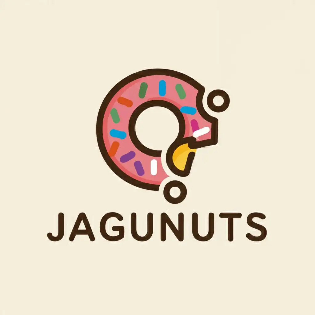 a logo design,with the text "Jagunuts", main symbol:donut,Moderate,be used in Restaurant industry,clear background