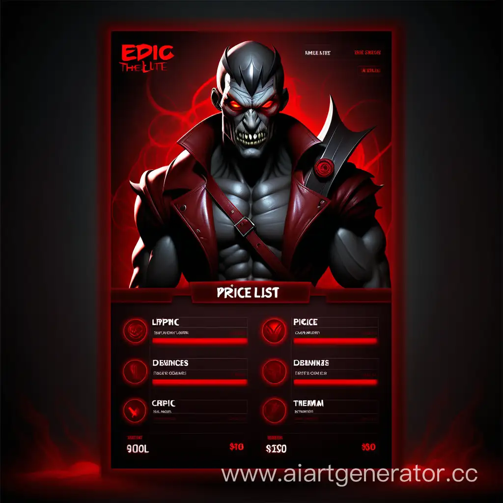 Epic-Dark-Red-Lite-Theme-Price-List