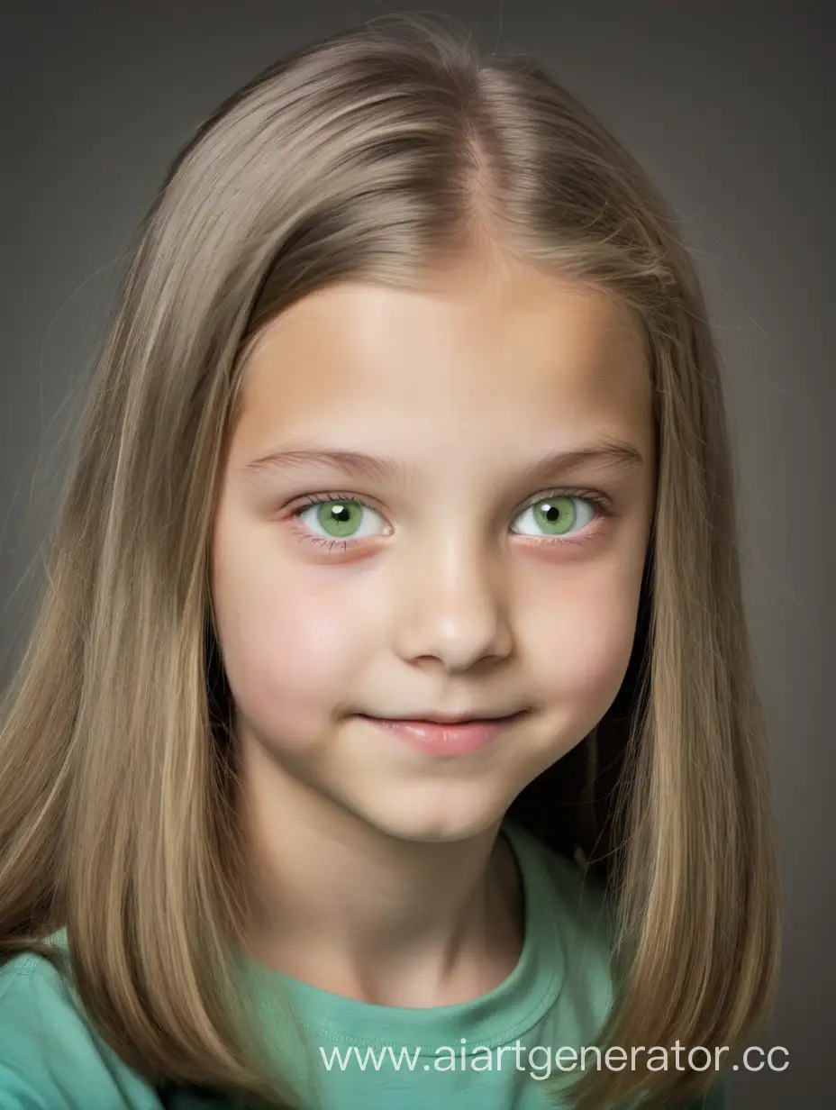 Portrait-of-a-12YearOld-Girl-with-Light-ShoulderLength-Hair-and-GrayGreen-Eyes