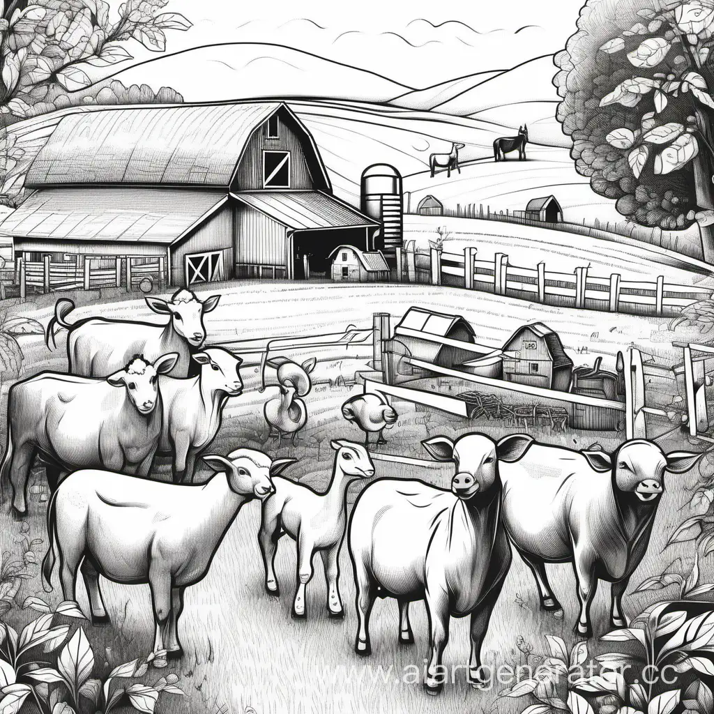 ферма с животными рисунок
