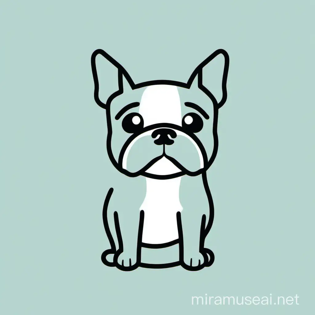 happy minimalistic outline  Boston terrier 
