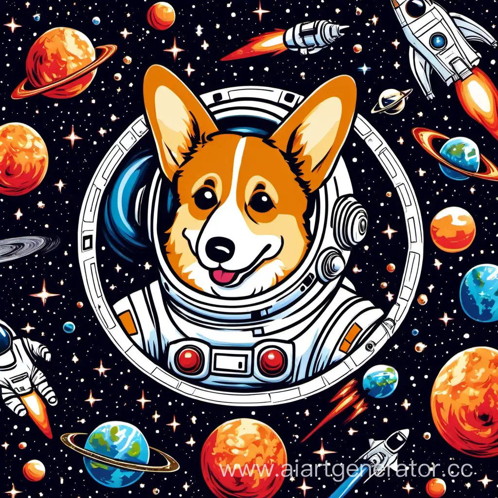 Adorable-Corgis-Floating-in-Space-Exploration