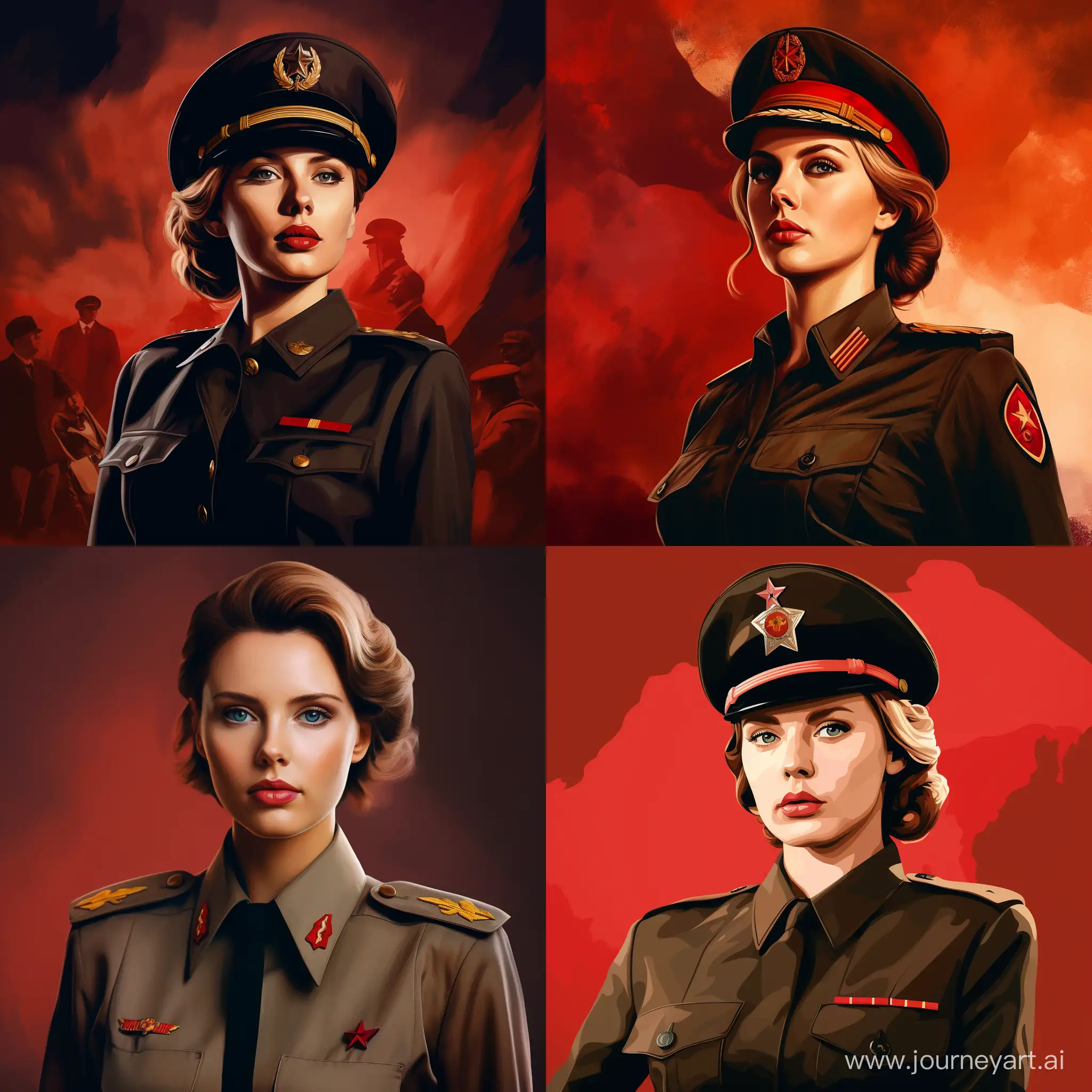 Scarlett-Johansson-as-Soviet-General-Secretary-in-Revolutionary-Military-Portrait