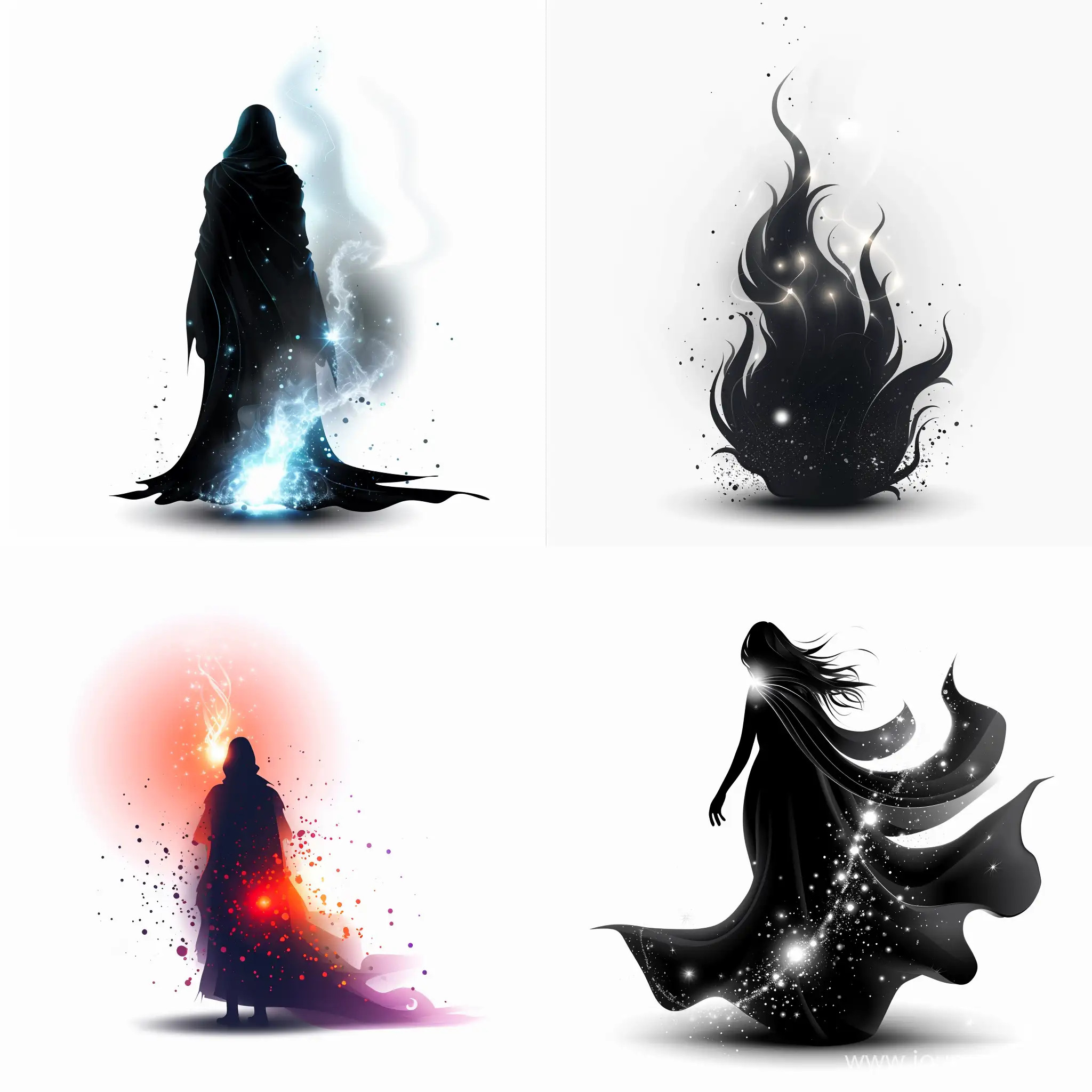 Fantasy Darkness Vector Icon with Magical Light on White Background