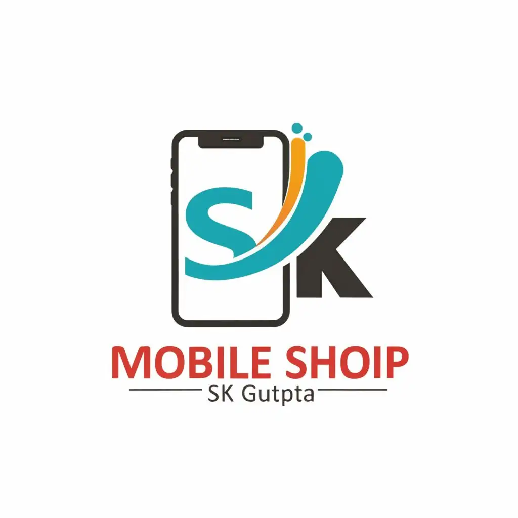 logo, SK logo mobile shop is which describes mobile accessories and telecom, with the text "SK GUPTA", typography, be used in Technology industry