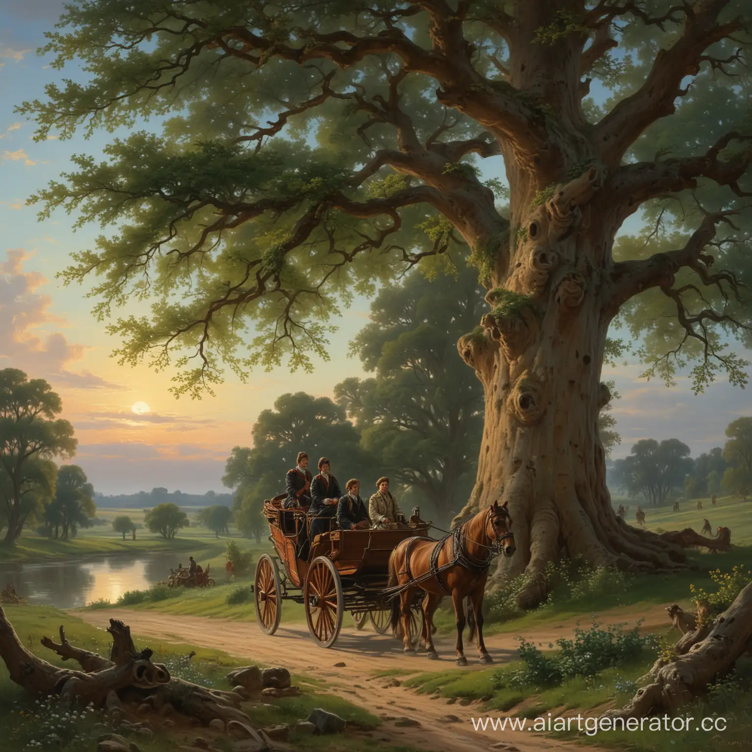 Prince-Bolkonsky-Riding-Home-Past-Ancient-Oak-Tree-on-Bright-May-Evening