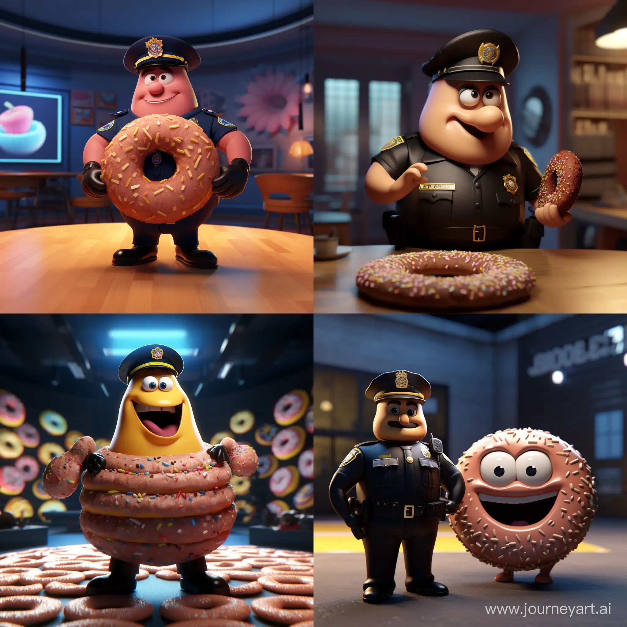 Animated-Police-Donut-3D-Character-with-Arms-and-Legs