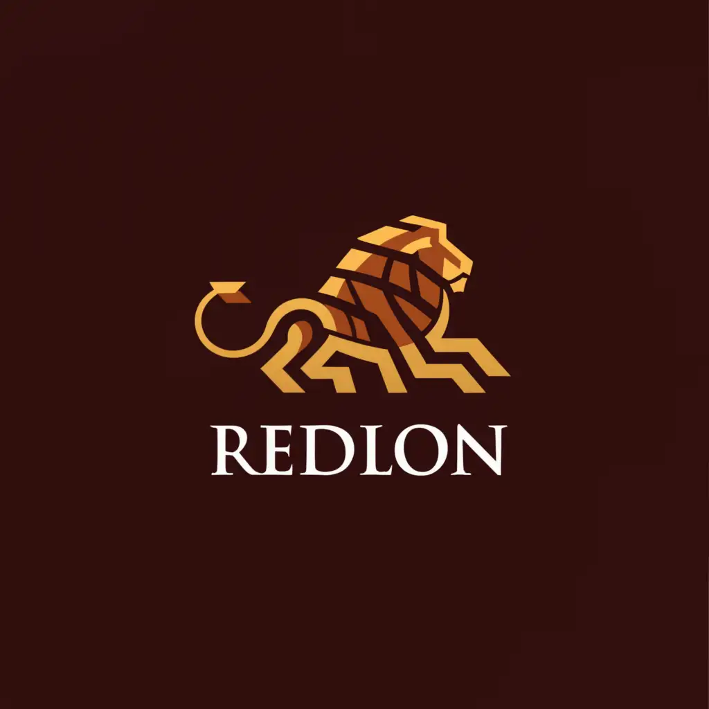 a logo design,with the text "Redlion", main symbol:Lion,Moderate,be used in Travel industry,clear background
