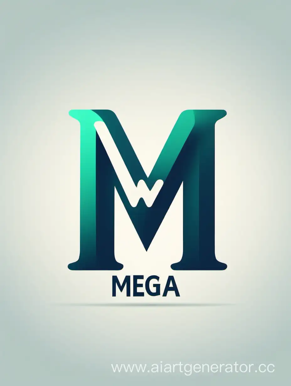 simple logo design with the letter m and the inscription mega