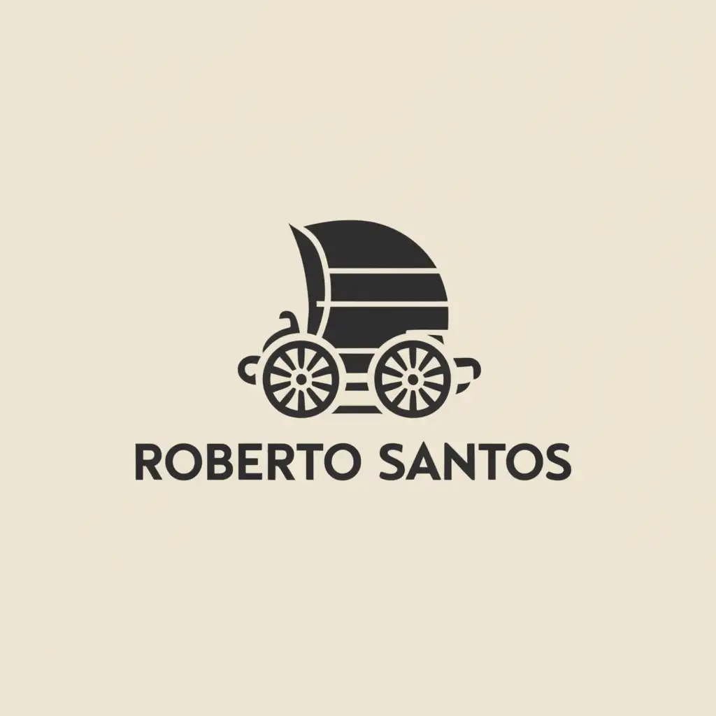 a logo design,with the text "Roberto Santos", main symbol:carriage,Moderate,clear background