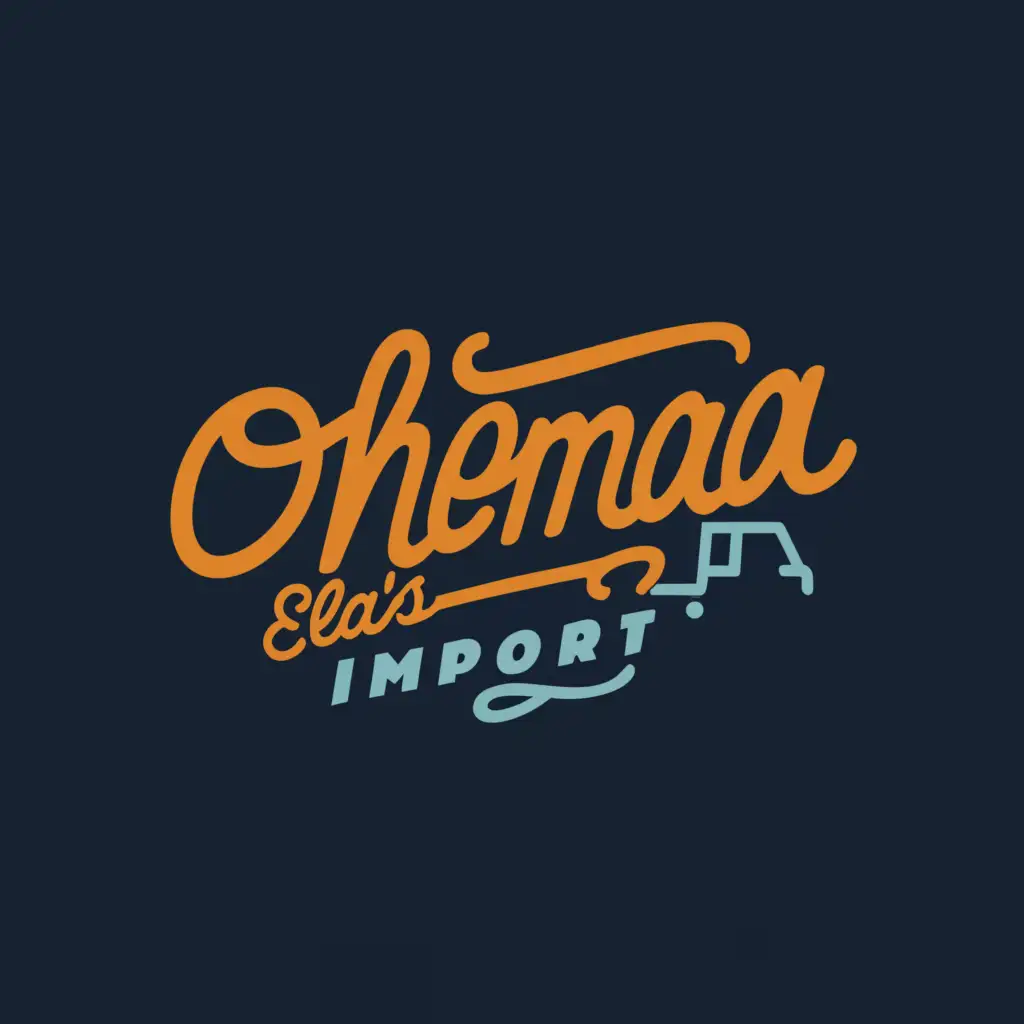 a logo design,with the text "Ohemaa Ella's import", main symbol:truck,Moderate,be used in Retail industry,clear background