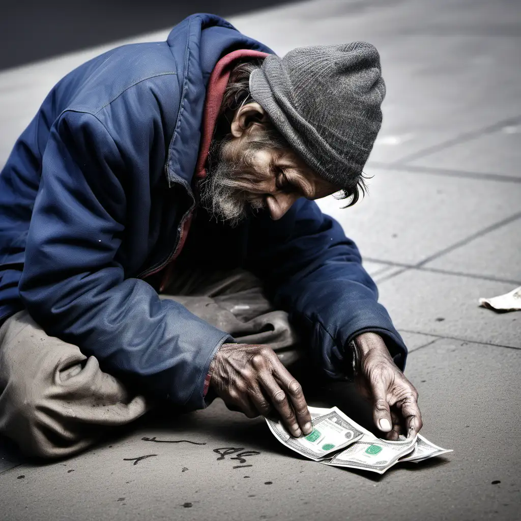 Generosity Giving Money to a Homeless Person