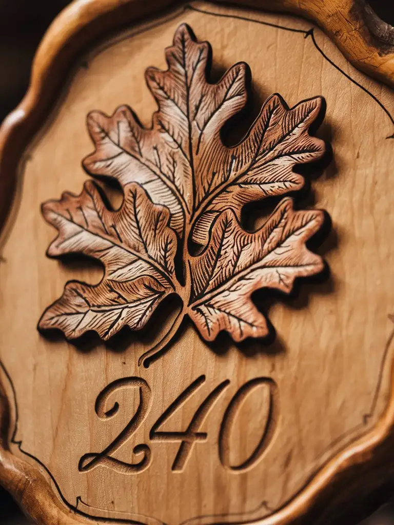 Oak-Leaf-and-Acorn-Sign-with-Number-240