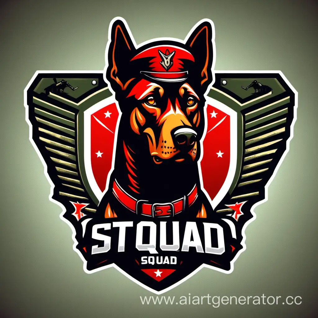 Red-Doberman-Military-Squad-Logo-Shooter-Games
