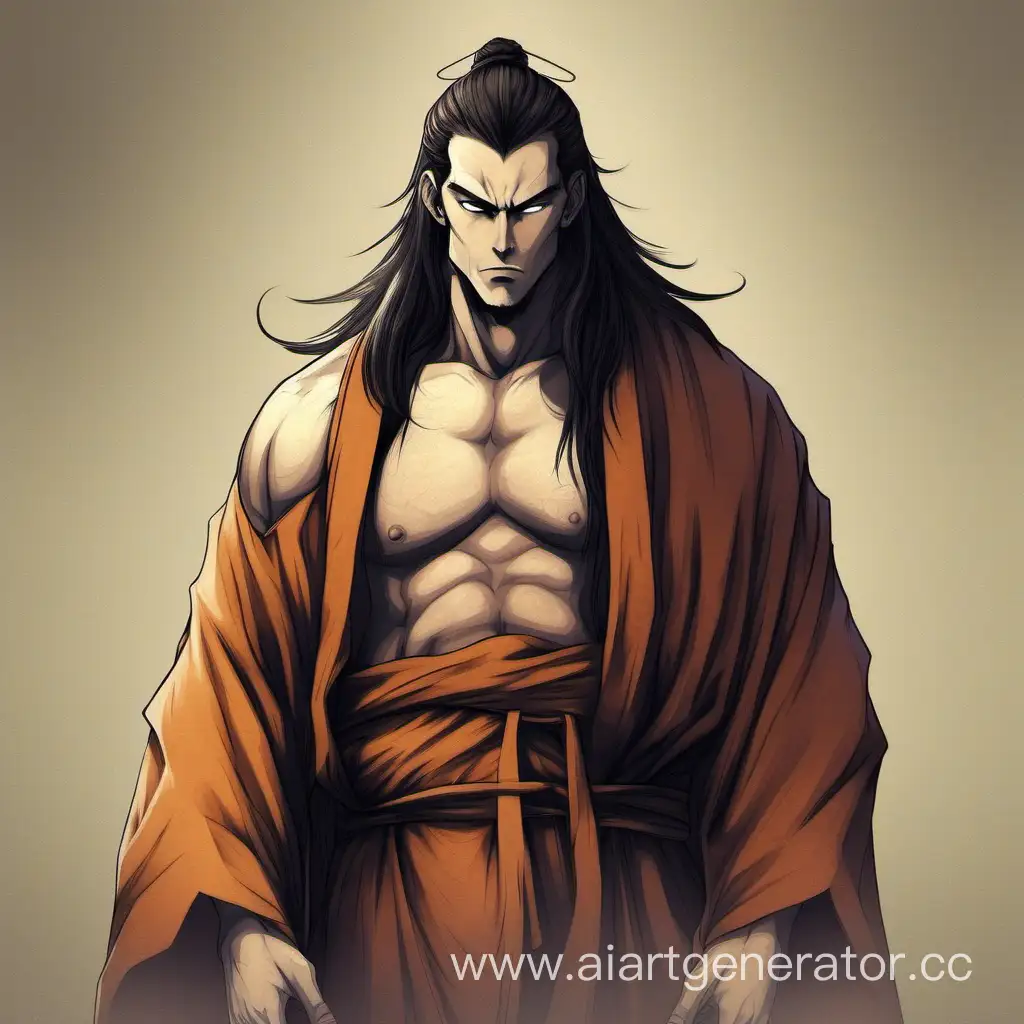 Muscular-Young-Monk-with-Medium-Long-Hair-in-Serene-Contemplation