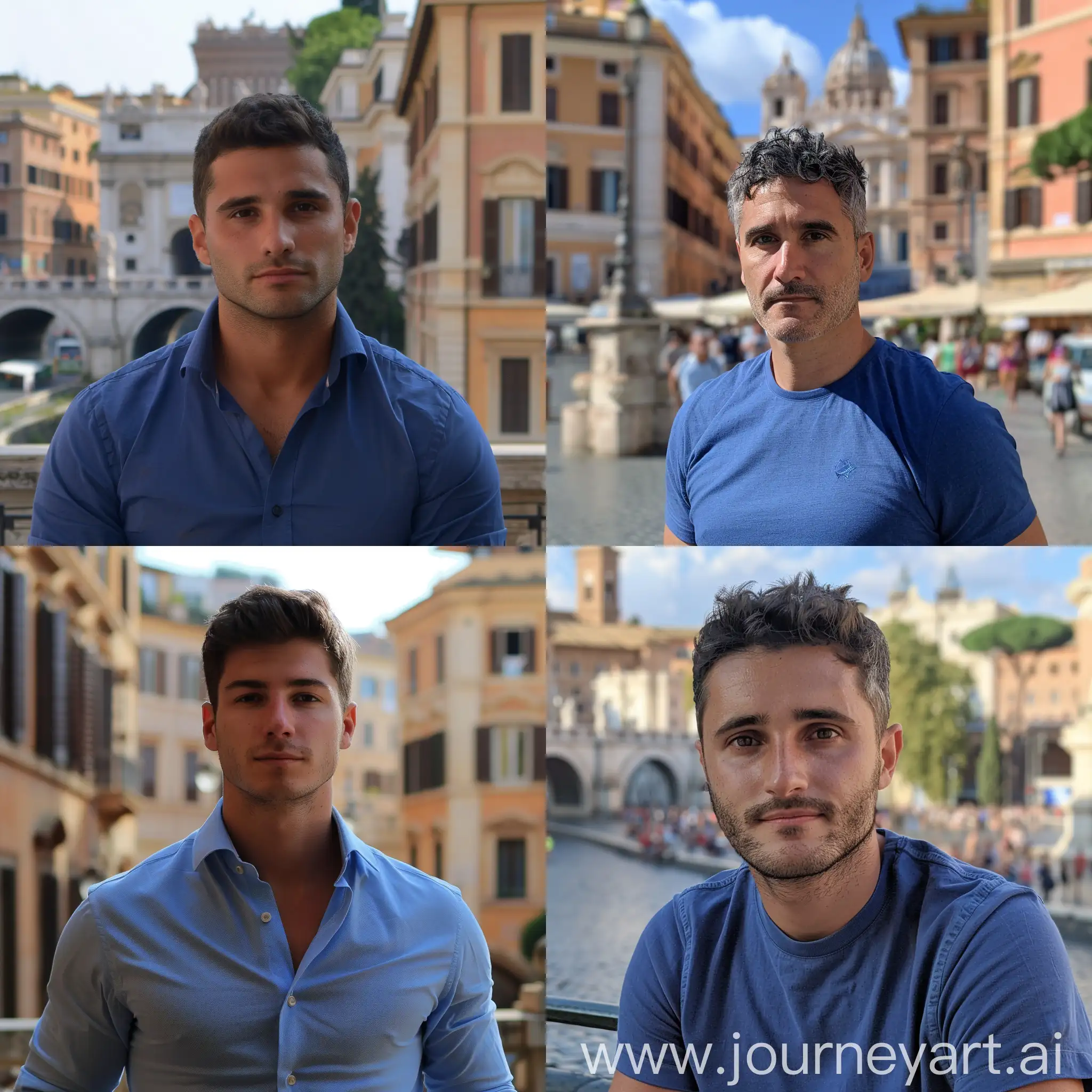 Man-in-Blue-Shirt-Exploring-Romes-Historic-Streets