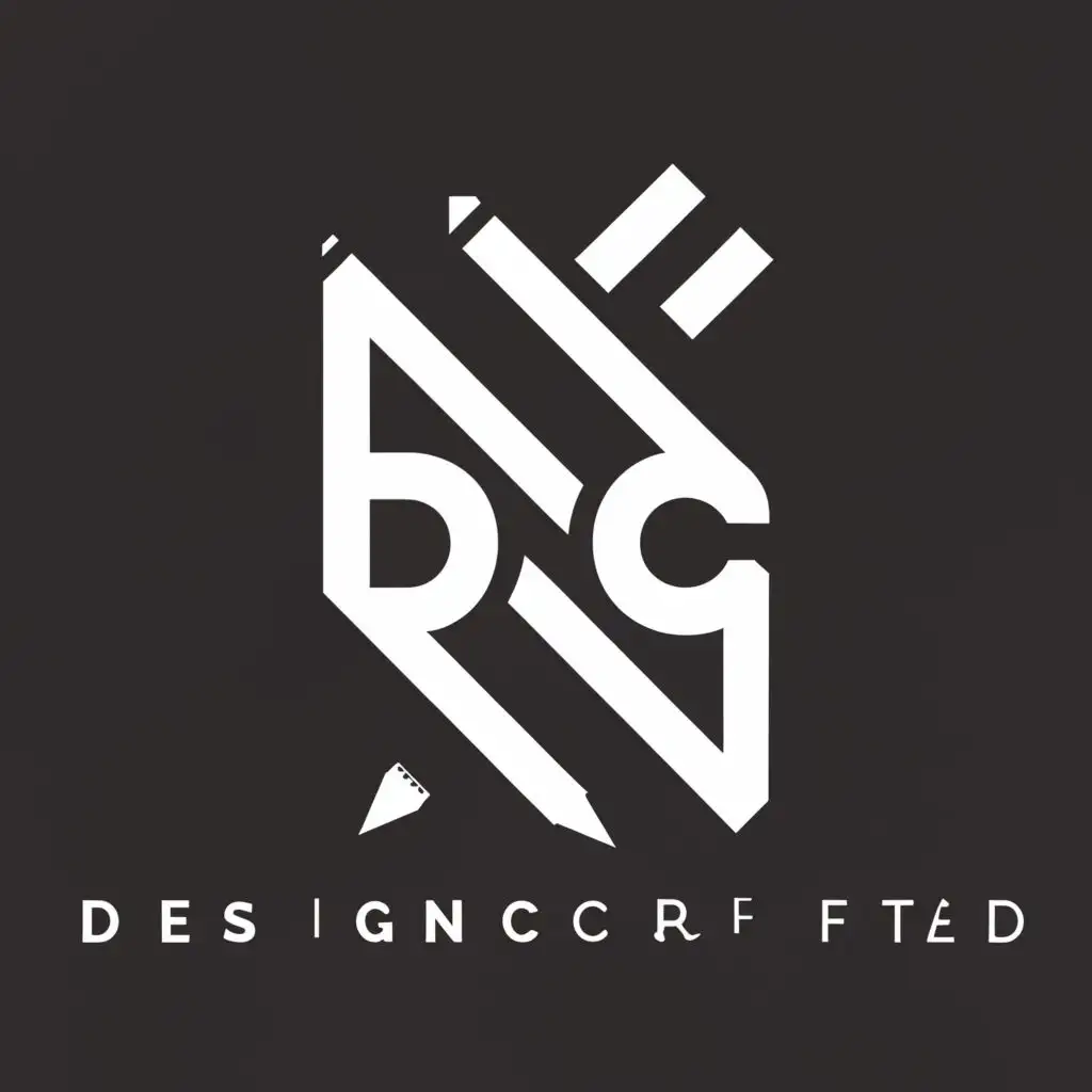 a logo design,with the text "DesignCrafted", main symbol: Interlocking letters "D" and "C" that also resemble a paintbrush and a pencil, symbolizing design and craftsmanship.,Minimalistic,be used in Retail industry,clear background