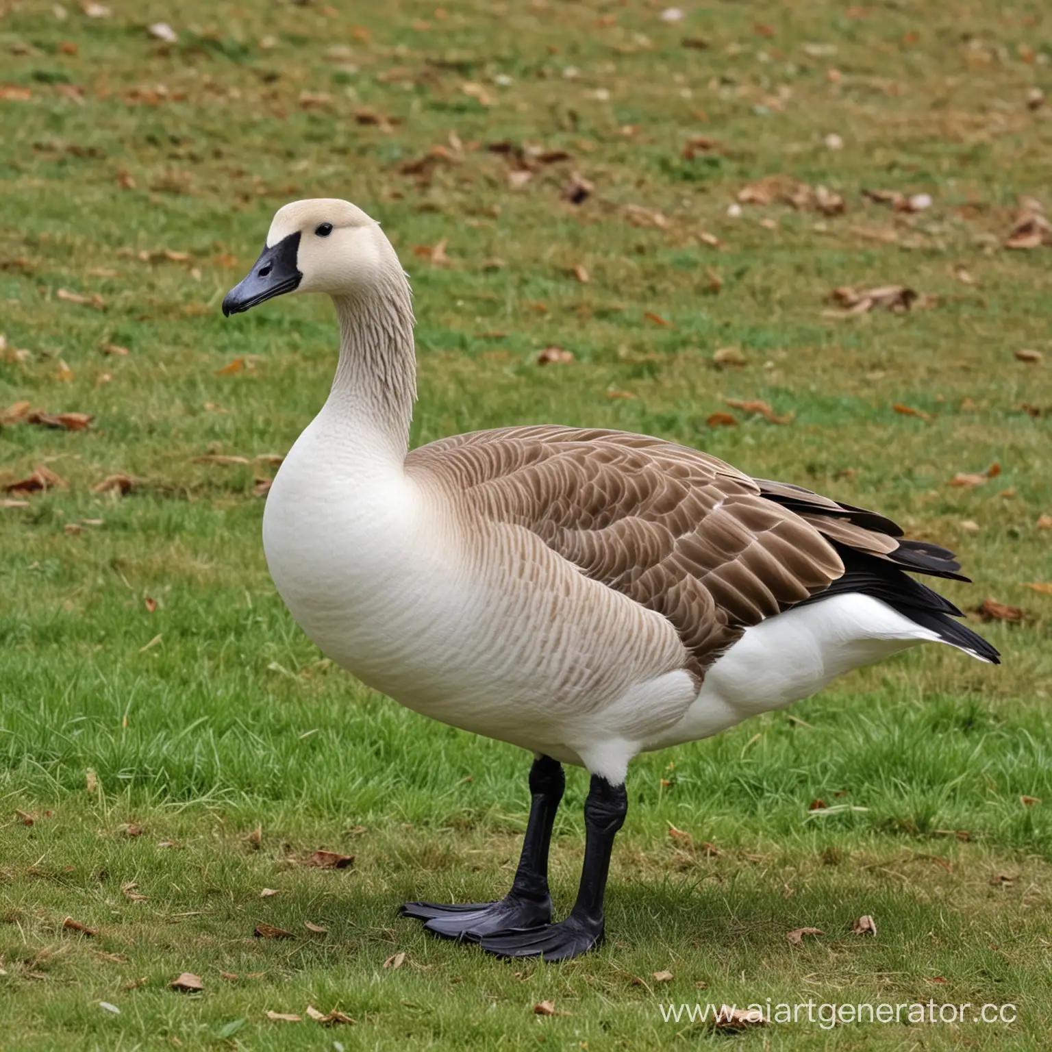 Graceful-Goose-Swimming-on-Tranquil-Lake