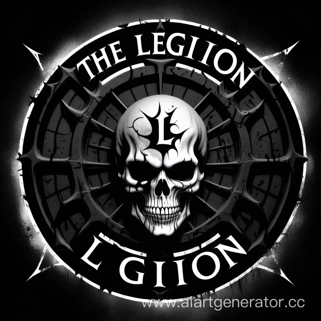 The LEGION logo is a black horror skull