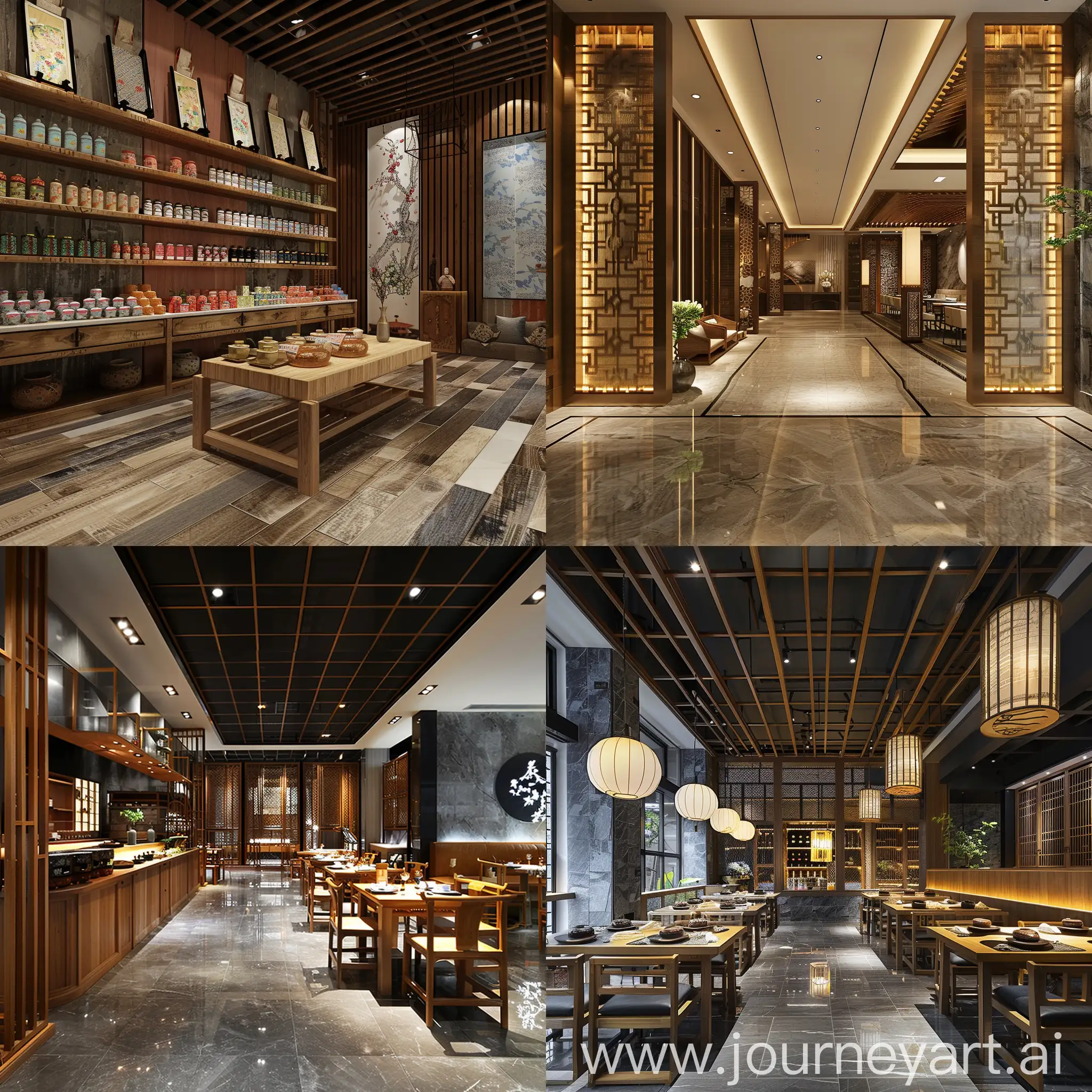 Modern-Shandong-Cuisine-Restaurant-Ingredients-and-Decorative-Materials