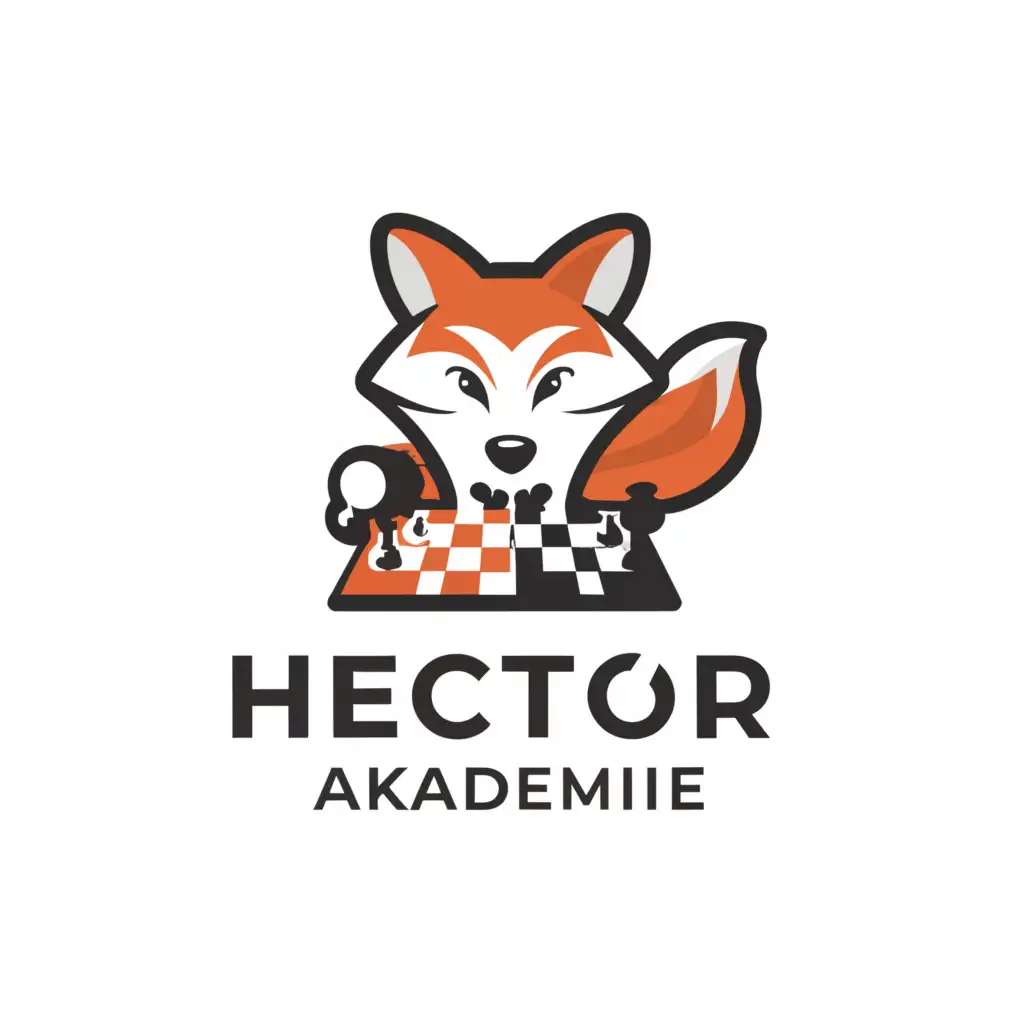 a logo design,with the text "Hector Akademie @JRSN", main symbol:chess fox,complex,be used in Education industry,clear background