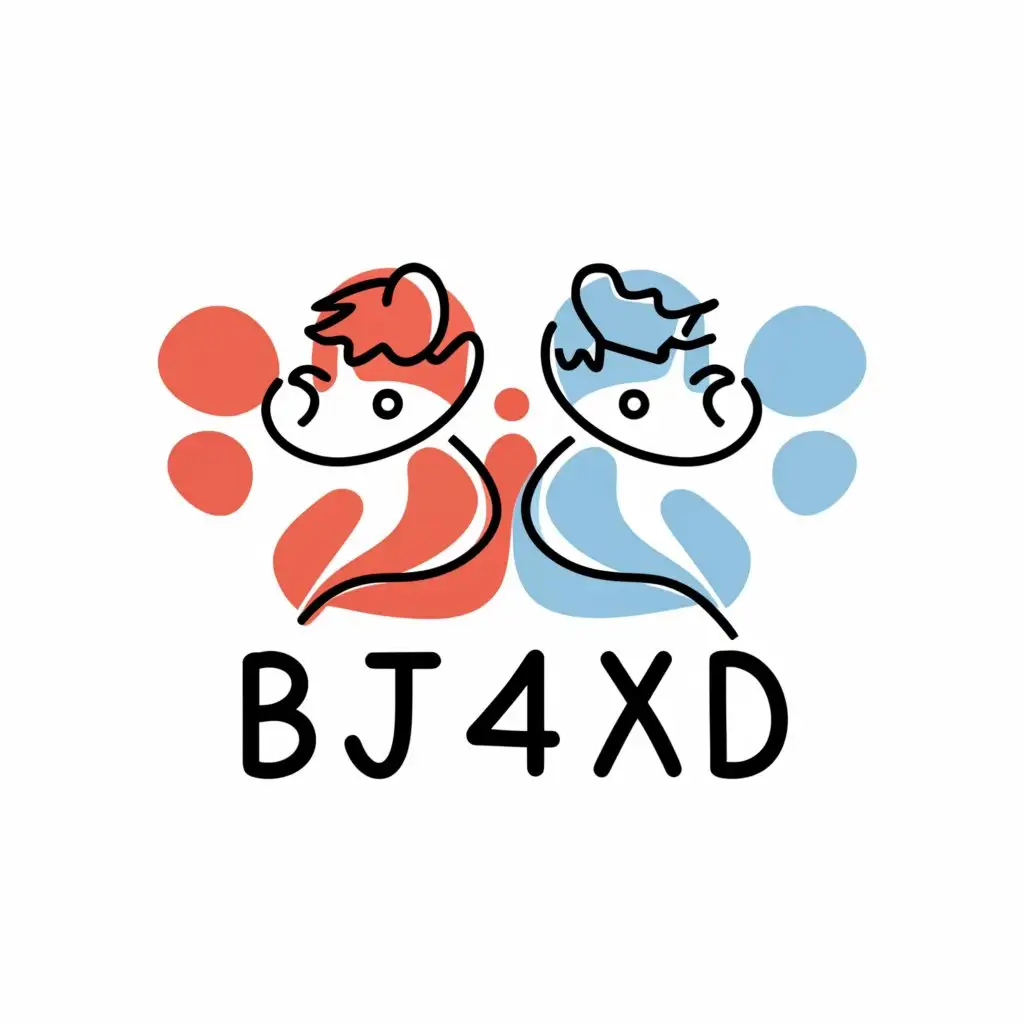 a logo design,with the text "bj4xd", main symbol:Girls Chat with Boys,Moderate,clear background