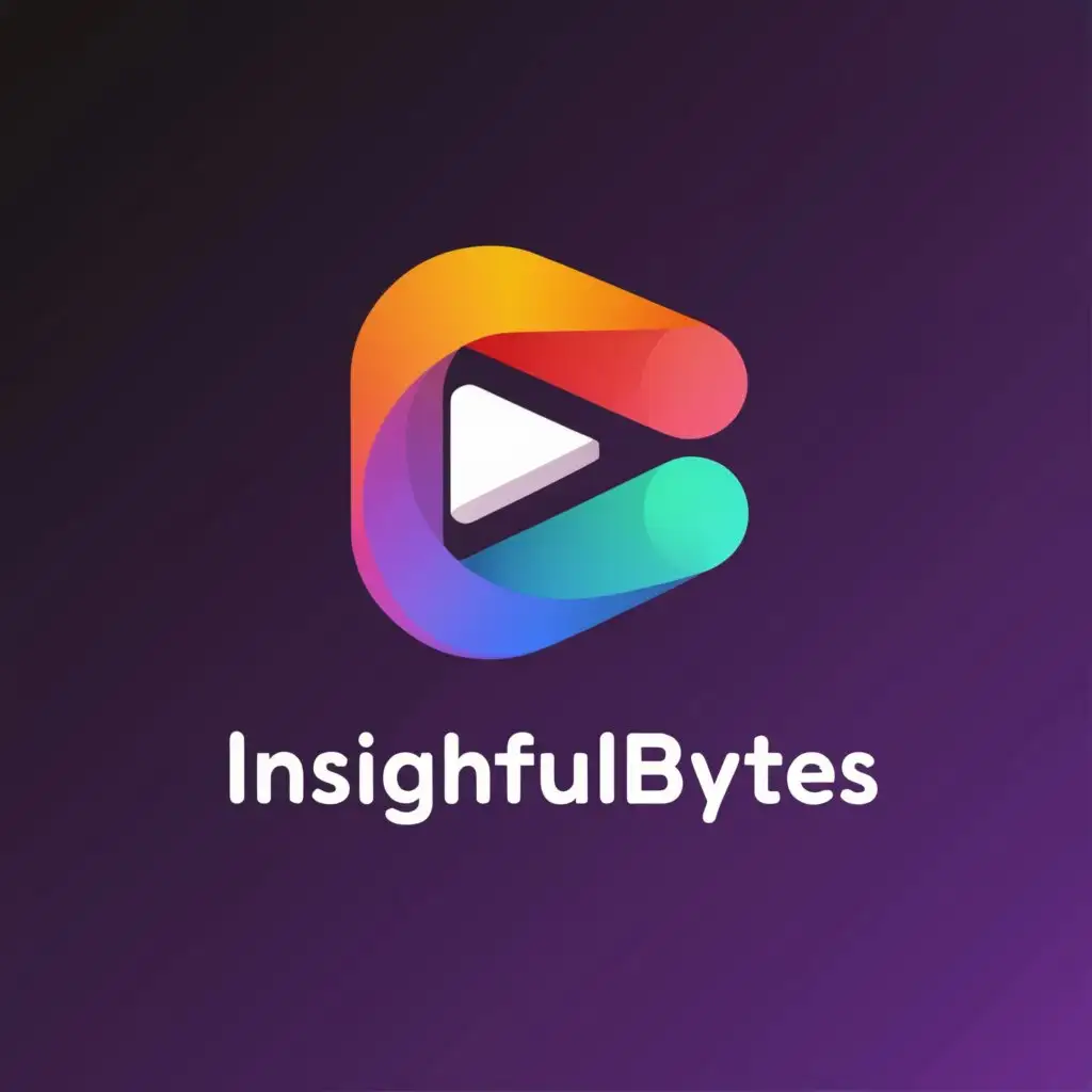 a logo design,with the text ""InsightfulBytes"", main symbol:youtube,Moderate,clear background