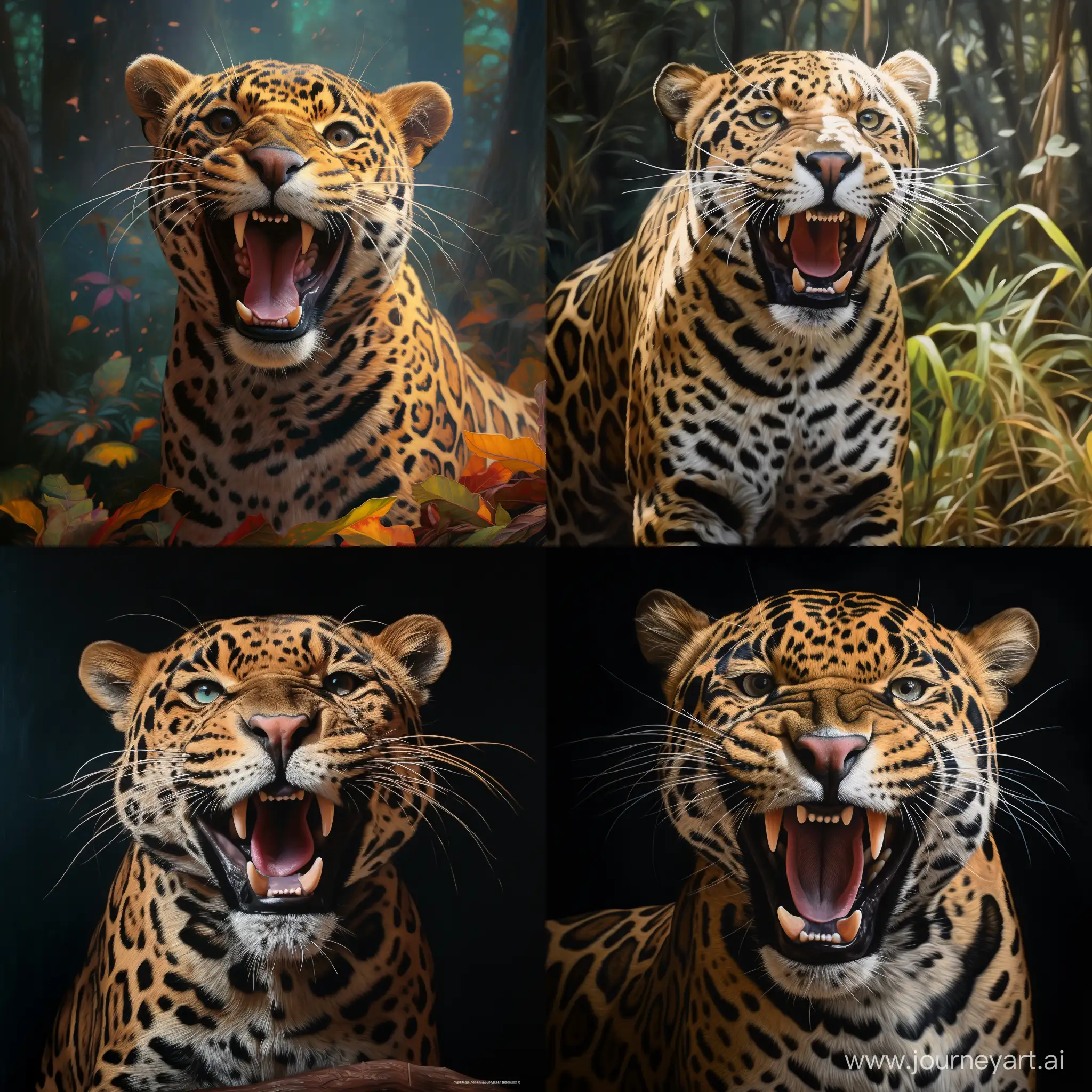 Joyful-Jaguar-Smiling-in-a-11-Aspect-Ratio-Wildlife-Art