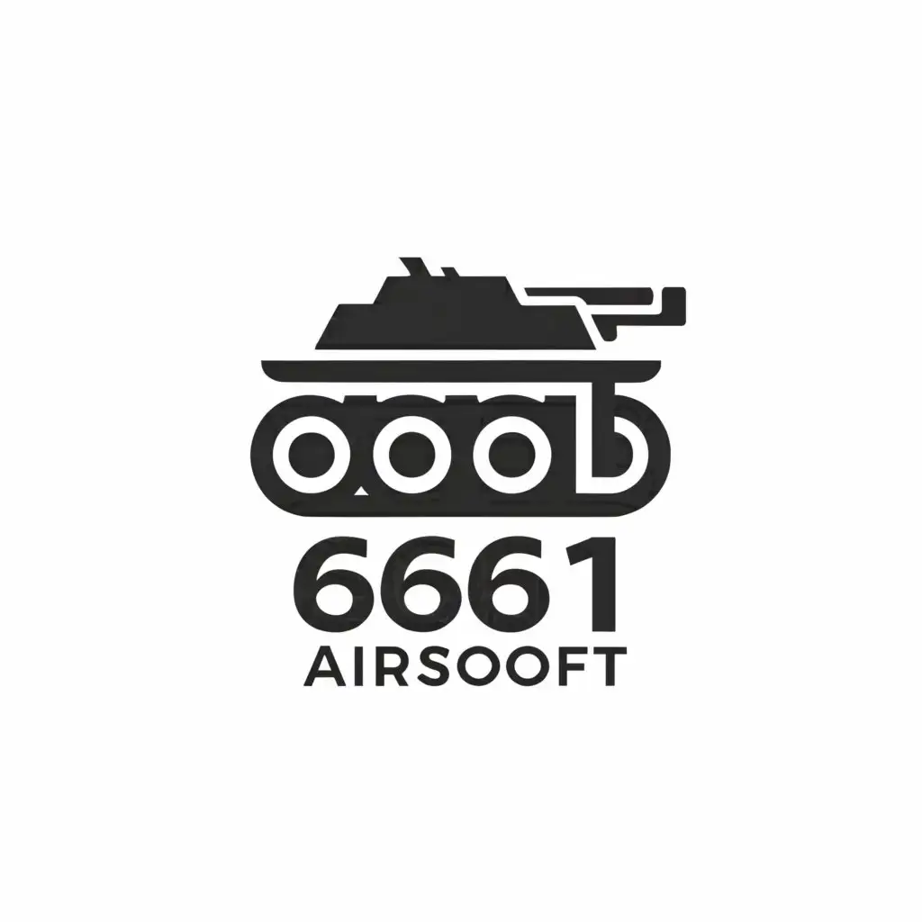 a logo design,with the text "661 Airsoft", main symbol:TANK,Moderate,clear background