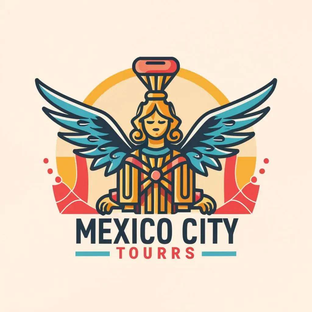 logo, Mexico City Angel, with the text ""MexiCoolTours"", typography, be used in Travel industry