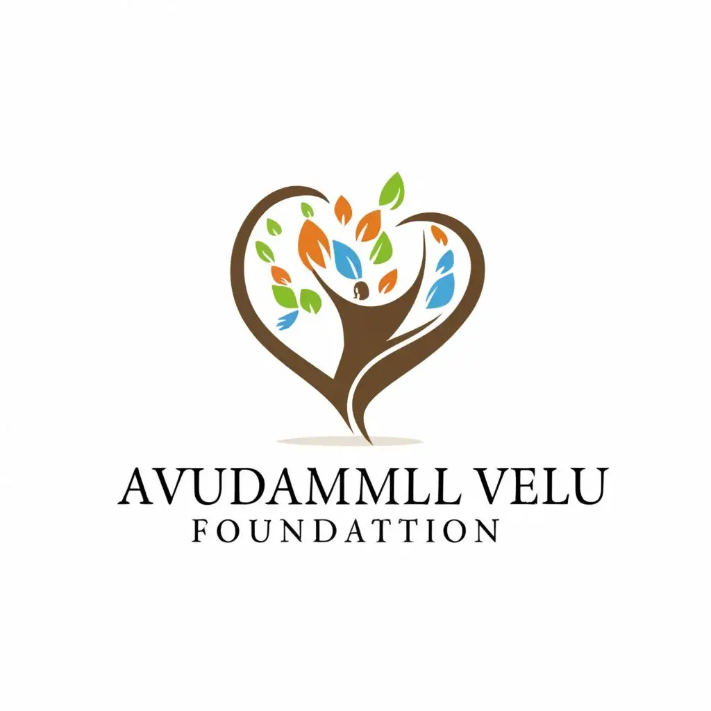 a logo design,with the text "AVUDAIAMMAL VELU FOUNDATION", main symbol:logo should indicate the love, care, wealth, hope, trust, help, humanity,Moderate,be used in Internet industry,clear background change the colour