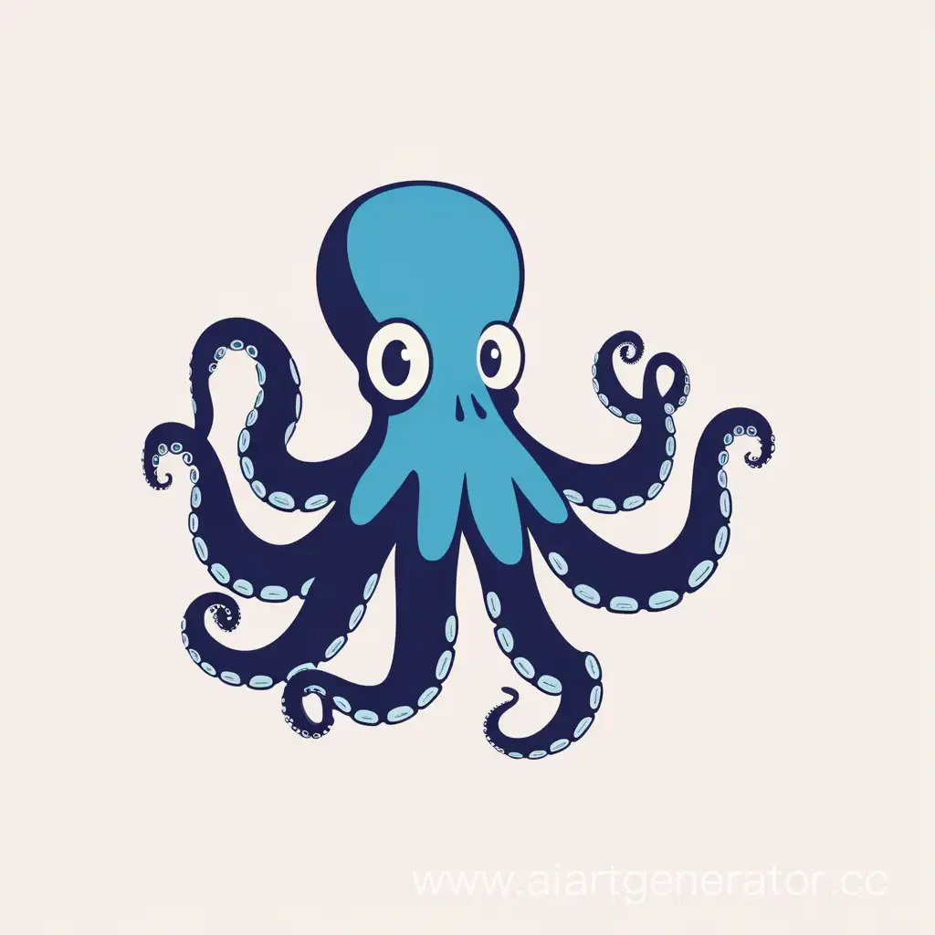 Minimalist-Cartoonish-Octopus-in-Angular-2D-Style