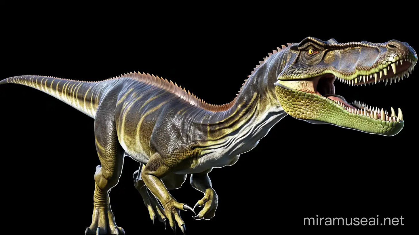 Baryonyx Dinosaur Hunting in Prehistoric Swamp