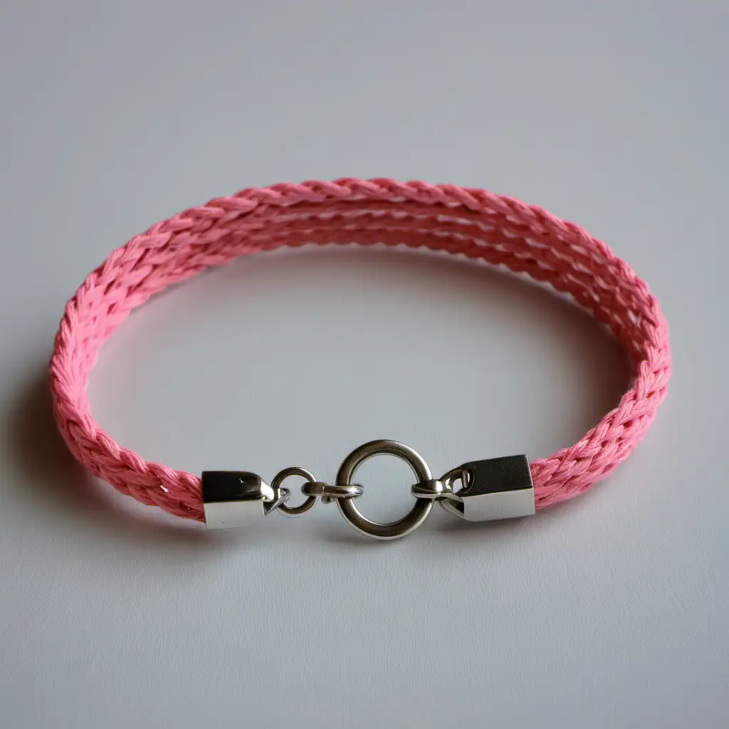 BRACELET, MANCEHTTE,
COTON ROSE, SOBRE, élégant, fermoir simple cordon

