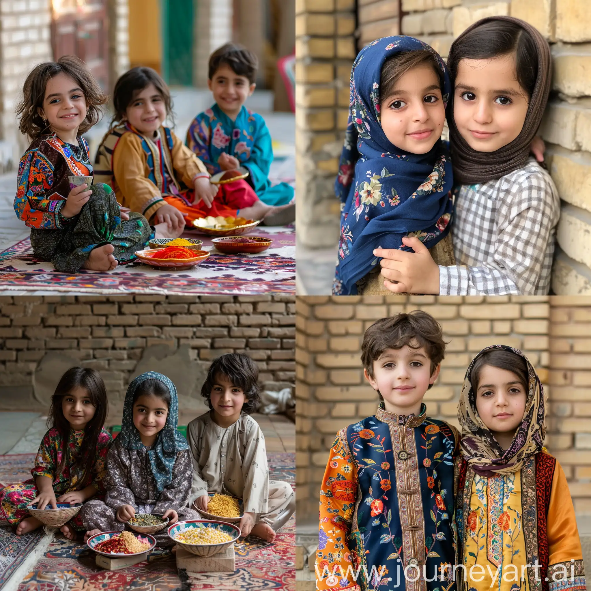 Persian modern children in Nowrooz and ramadan in iran