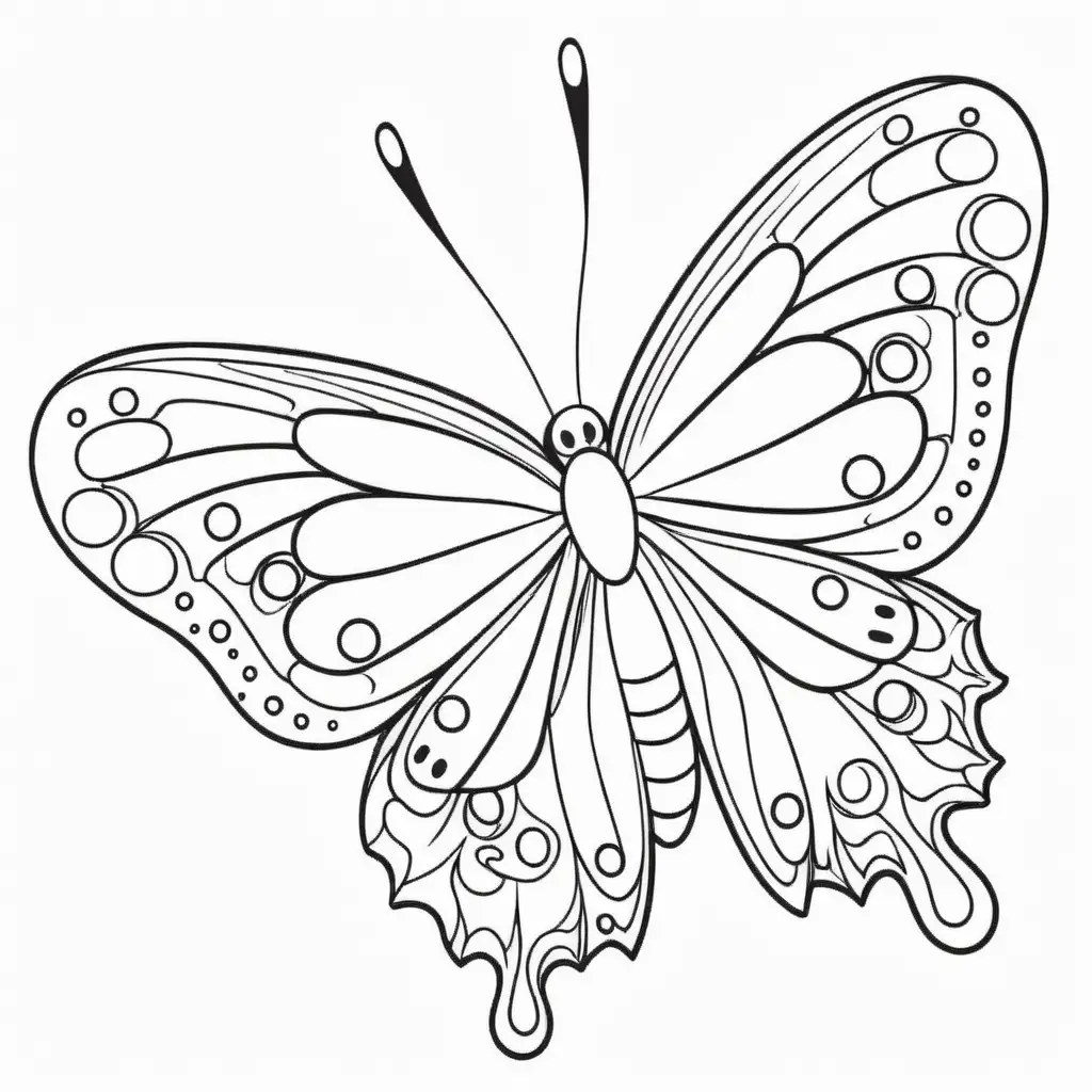 coloring page cute butterfly