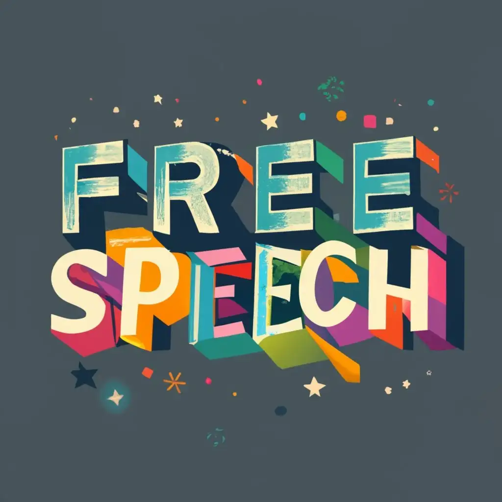 logo, Cosmic , with the text "Free Speech", typography, be used in Entertainment industry